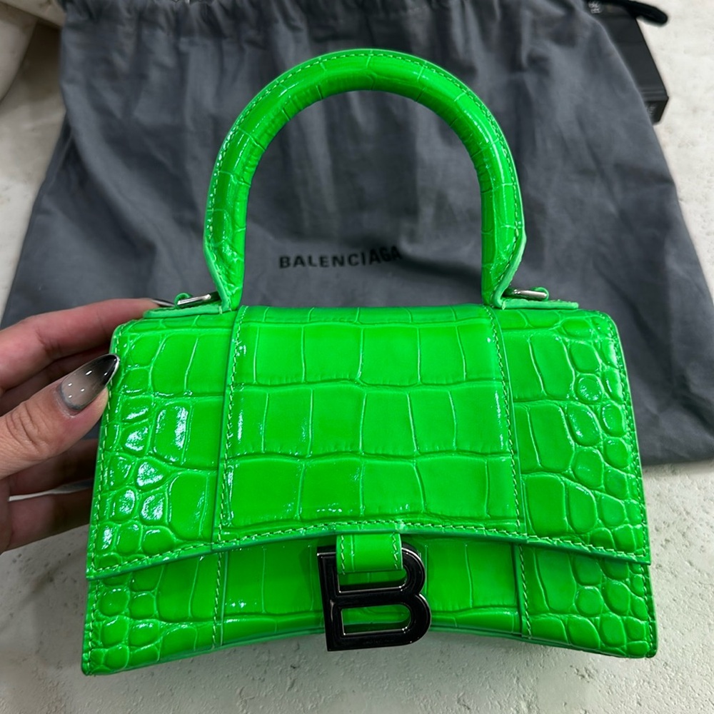 Brand new neon balenciaga hourglass bag